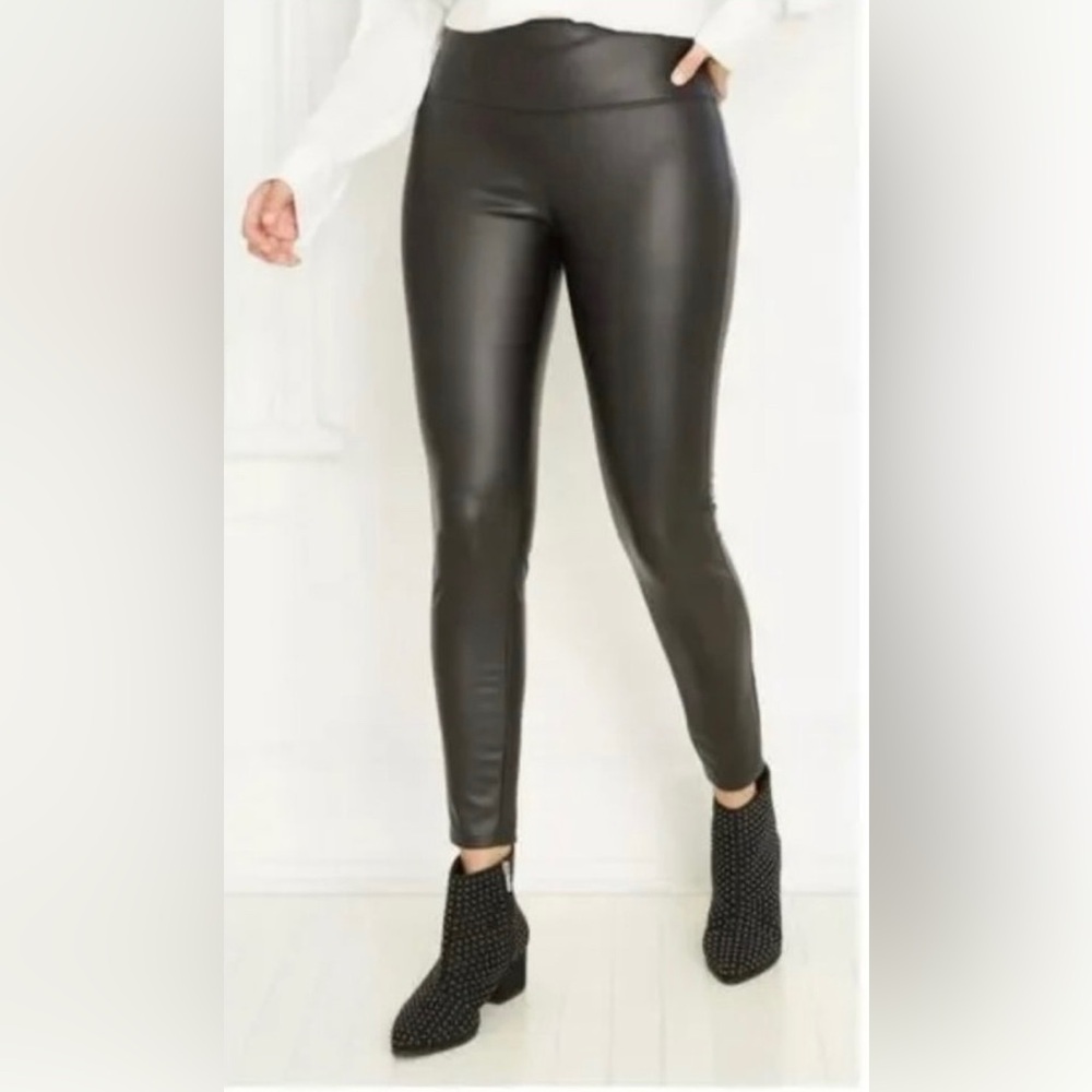 7 for All Mankind Size M Faux Leather Pants Leggings Grey